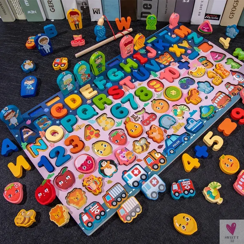 Wooden Montessori Toys - Kids Busy Board, Animal, Math, Fishing, Numbers Matching, Digital, Shapes - Educational Toys For Children
