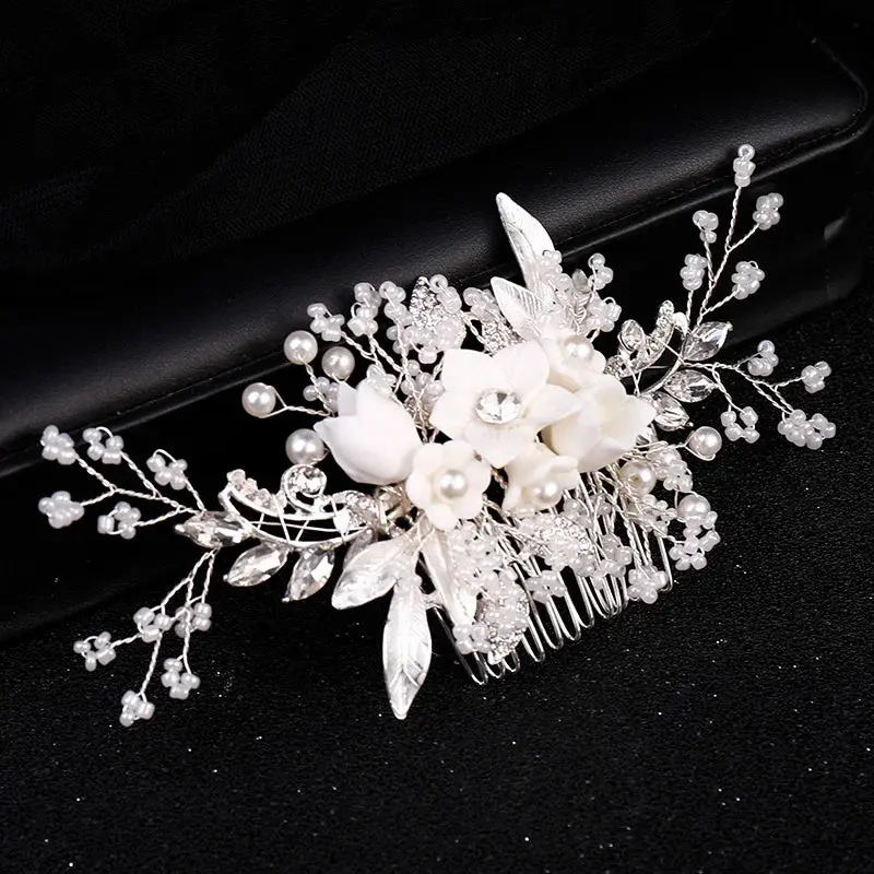Luxury Crystal Pearl Flower Hair Comb/Headband/Tiara For Women & Girls - Bridal Wedding Hair Accessories/Hair Jewelry