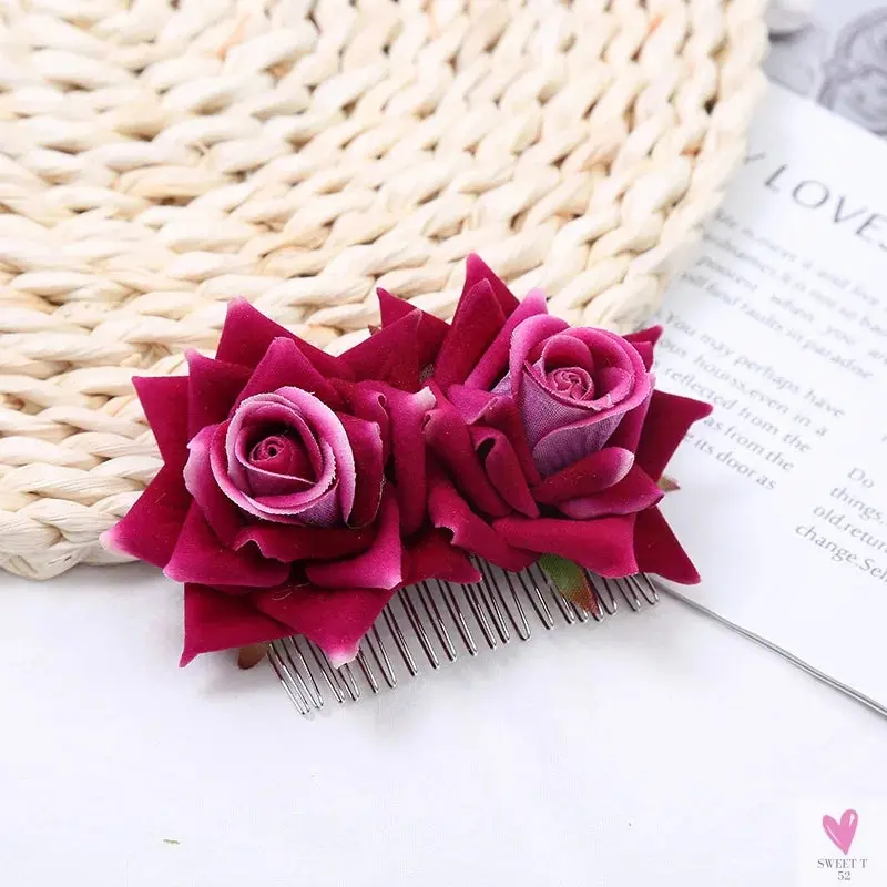 Floral Hair Combs for Summer Weddings, Festivals, Concerts, Holidays - Hair Accessoires for Women & Girlsl