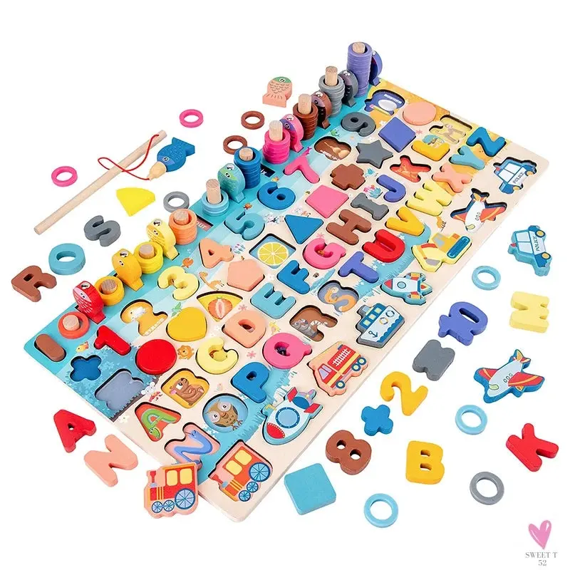 Wooden Montessori Toys - Kids Busy Board, Animal, Math, Fishing, Numbers Matching, Digital, Shapes - Educational Toys For Children