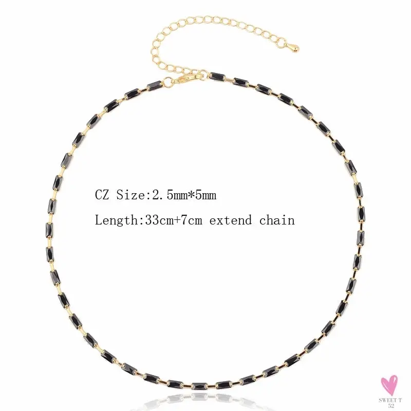 Rainbow Cubic Zirconia Waterdrop Choker Charm Necklaces - Charming Woman's Wedding, Party, Birthday Choker Jewelry or Gift