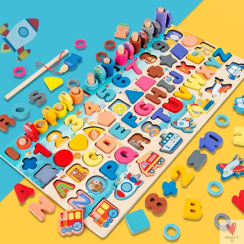 Wooden Montessori Toys - Kids Busy Board, Animal, Math, Fishing, Numbers Matching, Digital, Shapes - Educational Toys For Children