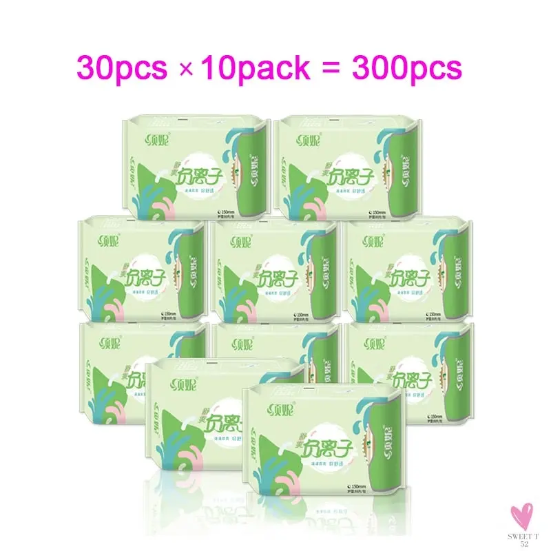 10 Pack Sanitary Napkins for Women & Girls - Menstrual Pads, Feminine Organic Panty Liners for Daily Use