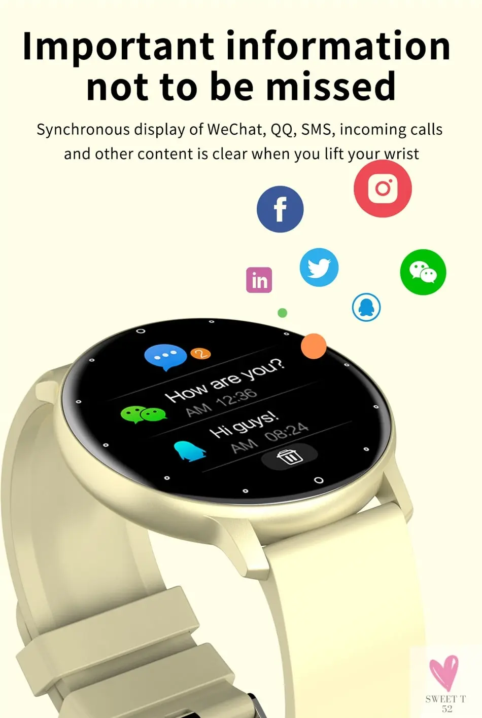 Sports Smart Watch for Men/Women, Fitness Tracker, Sleep Tracker, Heart Rate, Blood Pressure, Alarm & More