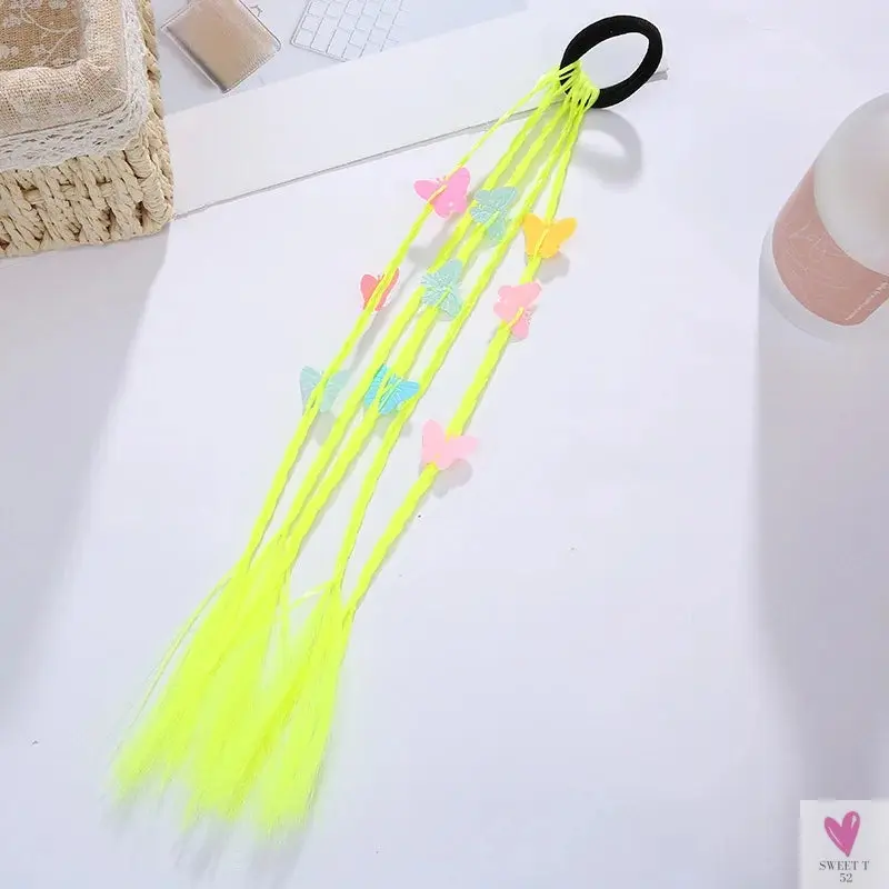 Girl's Colorful Ponytail Wig Headbands - Rubber Bands Headwear - Kids Hair Accessories/Hair Ornament