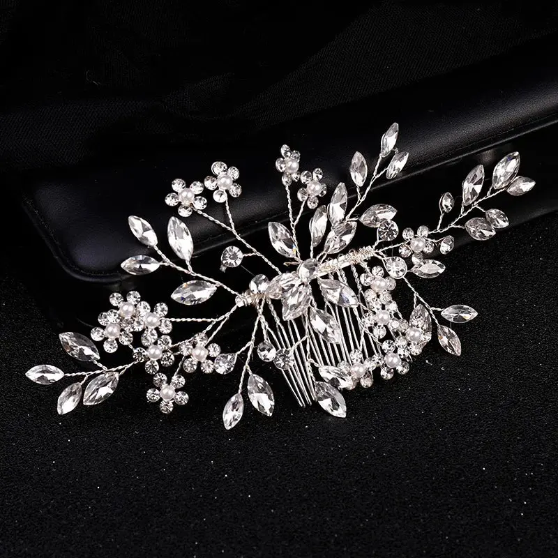 Luxury Crystal Pearl Flower Hair Comb/Headband/Tiara For Women & Girls - Bridal Wedding Hair Accessories/Hair Jewelry