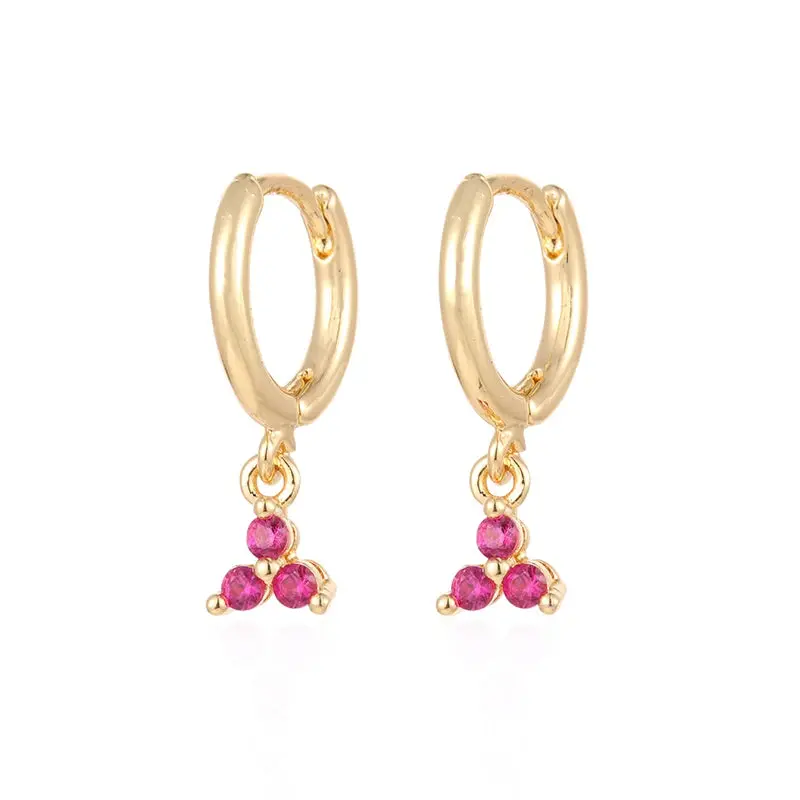 Gold Color Cute Water Drop Earrings For Women & Girls - Zircon Piercing Huggies/Hoop Dangle Earrings