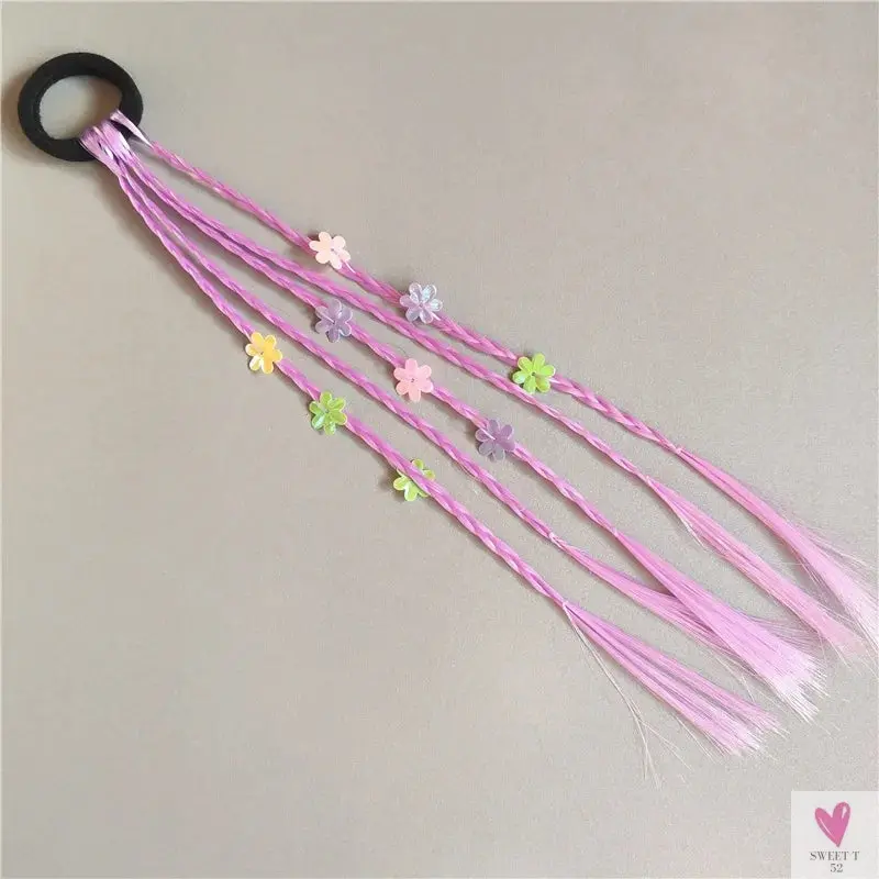 Girl's Colorful Ponytail Wig Headbands - Rubber Bands Headwear - Kids Hair Accessories/Hair Ornament