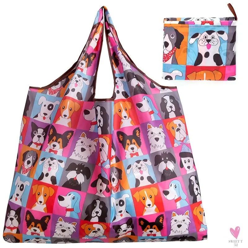 Big Size Thick Nylon Large Tote, ECO Reusable Polyester Portable Women's Folding Shoulder Shopping Pouch