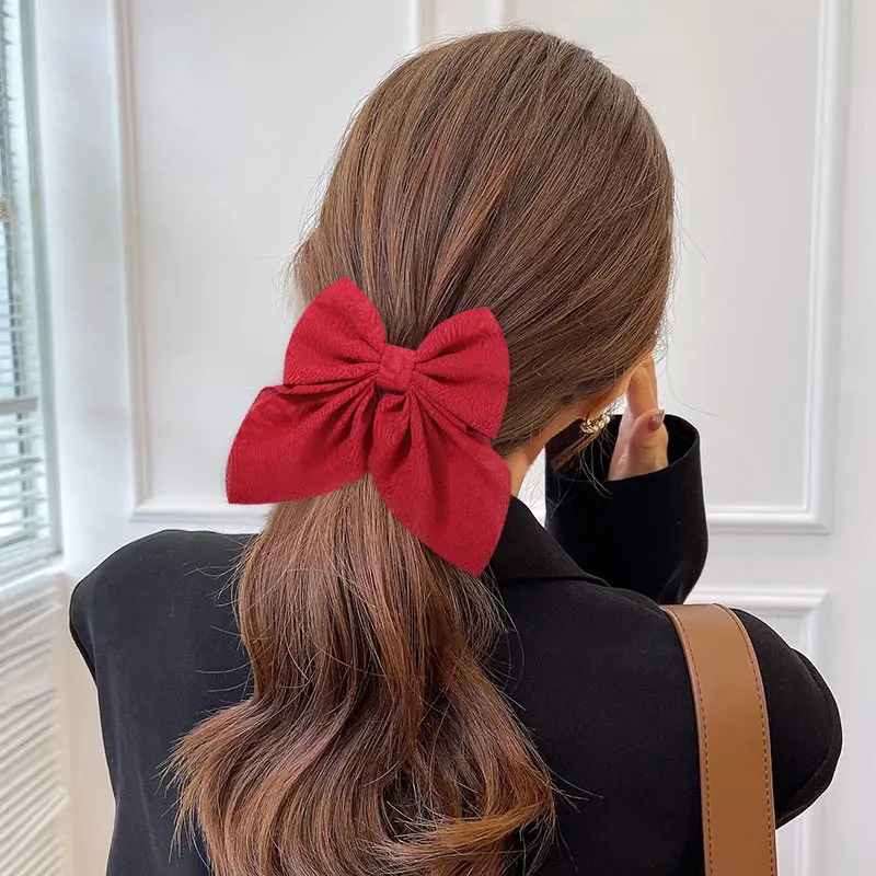 Cute Multi-Patterned and Solid Color Hair Bows/Clips for Girls in a 2 Piece Set