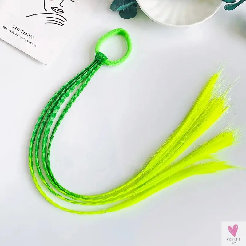 Girl's Colorful Ponytail Wig Headbands - Rubber Bands Headwear - Kids Hair Accessories/Hair Ornament