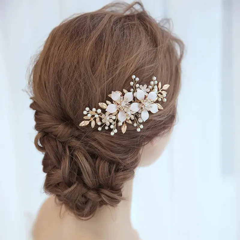Silver/Gold/Pearl/Rhinestone Hair Accessories, Crystal Bridal Headdress/Hair Combs for Women & Girls