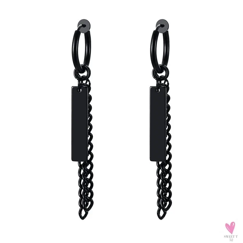 Cool Single Silver Stainless Steel Hoop Dagger Earring for Men & Boys