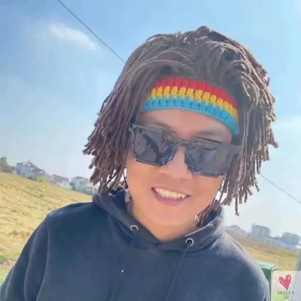 Headband Wig/Cap, Beanie Hat, Handmade Cap, Reggae Style Dreadlocks, Unisex, Synthetic Fibers Headband Wig/Cap