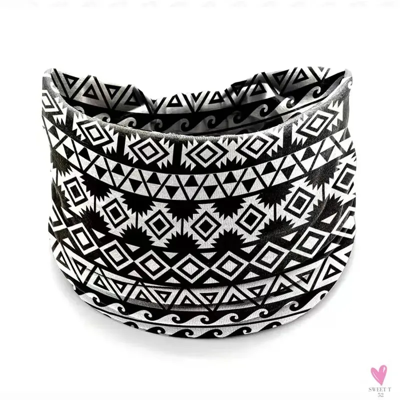 African and Bohemian Twisted Wide Cotton Stretch Headbands for Women & Girls - Headwrap/Turban Headwear, Bandana Headbands