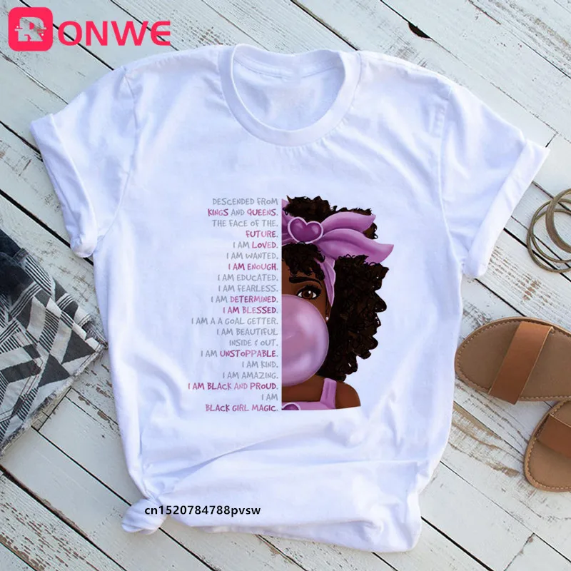 Beautiful African Lady Women T-shirt Girl Sisters Black Lives Matter Funny 90S Print Tops Tee,Drop Ship
