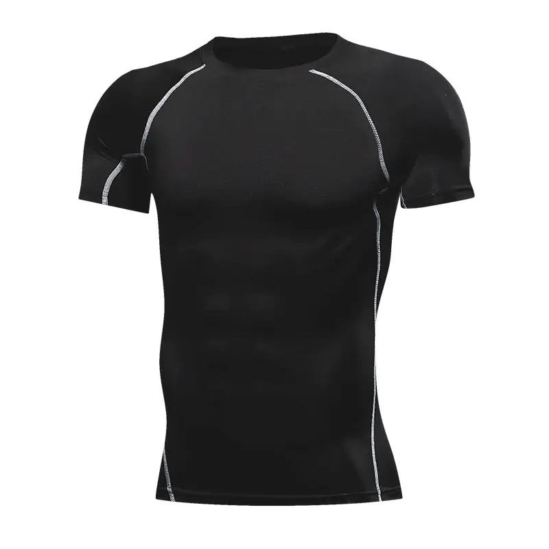 Quick Drying Elastic T-Shirt for Men & Boys, Anti-Wrinkle in 8 Solid Colors for Gym or Sports