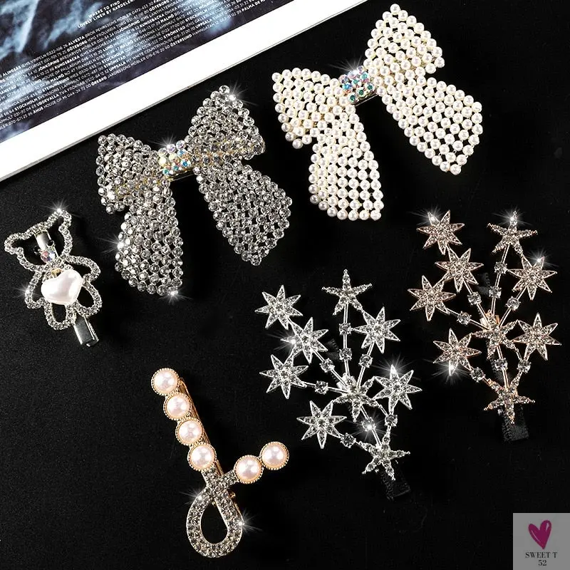 Rhinestone/Pearl Hairpins/Hair Clips in Geometric Patterns for Women & Girls