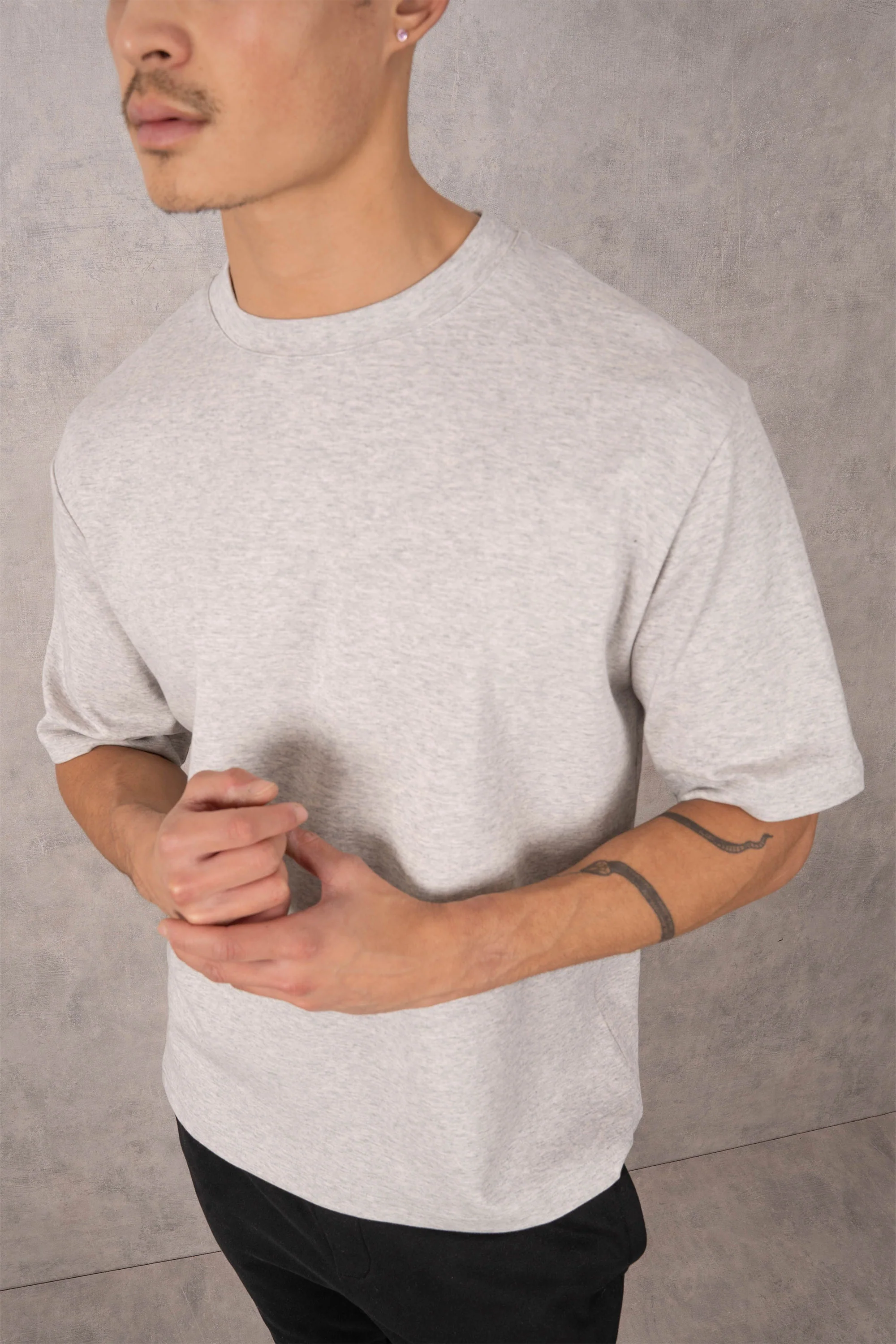 Fit Oversized T-Shirt - Grey Marl - 3 Pack