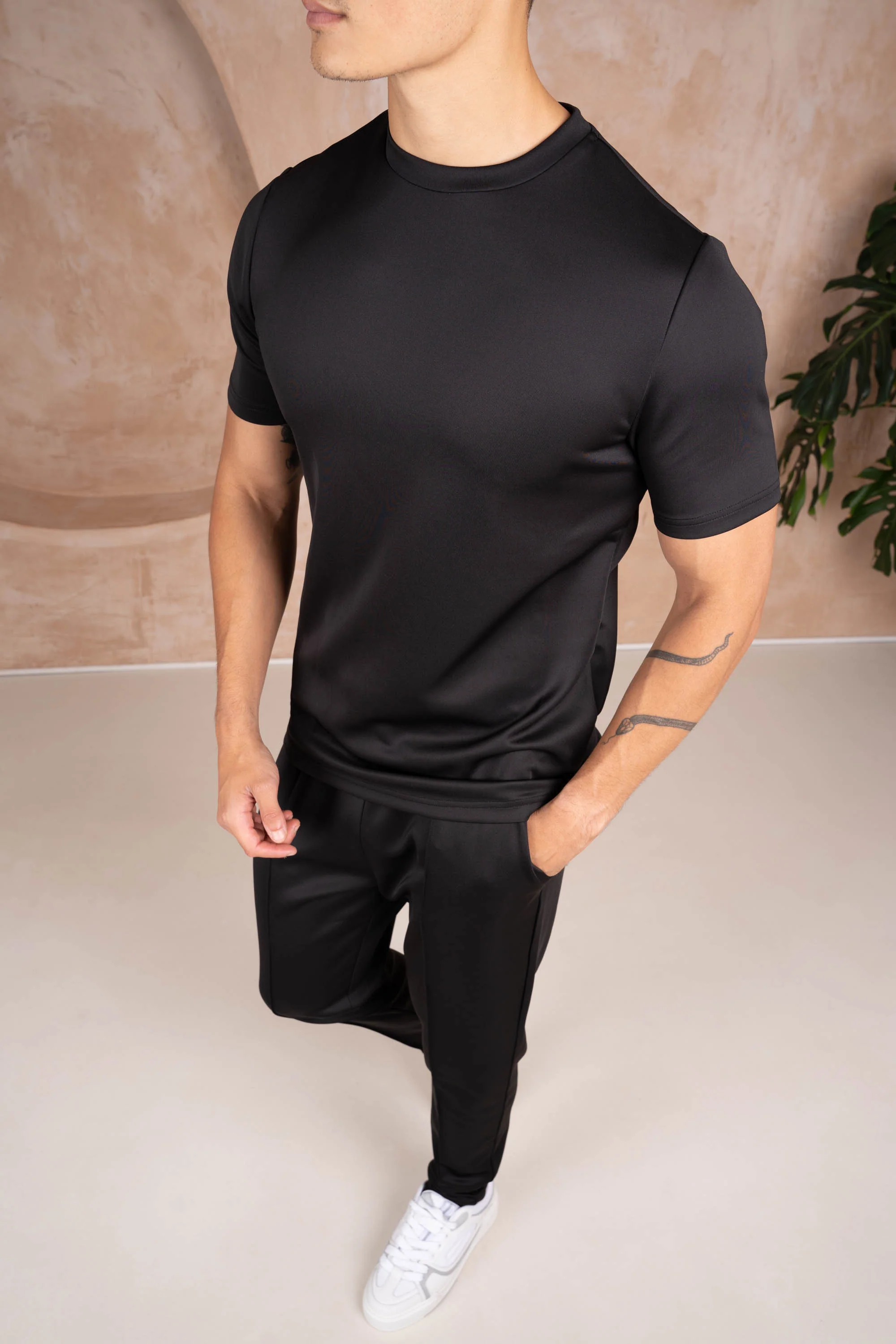 Premium Scuba Slim Fit T-Shirt - Black (JS)