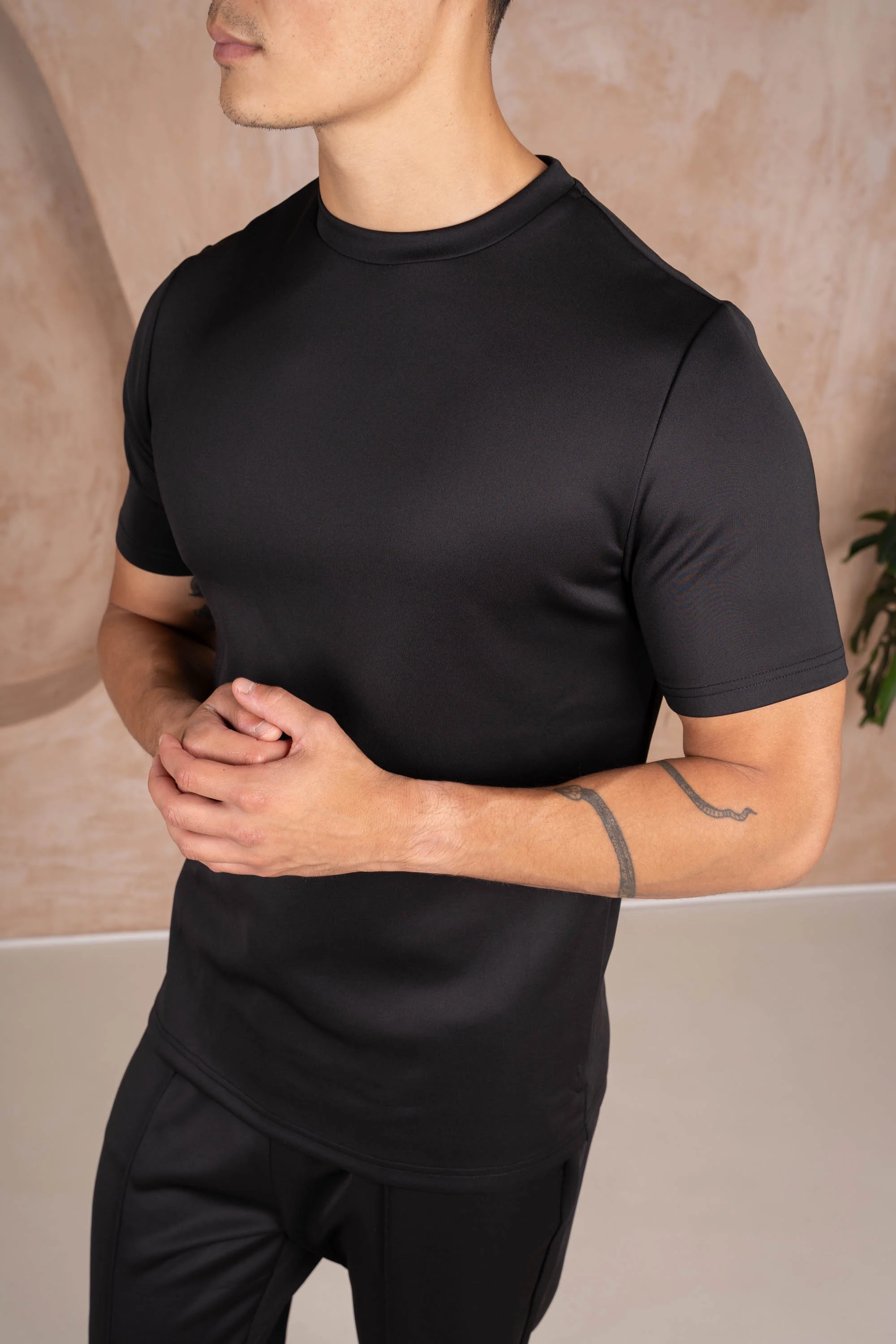 Premium Scuba Slim Fit T-Shirt - Black (SS)