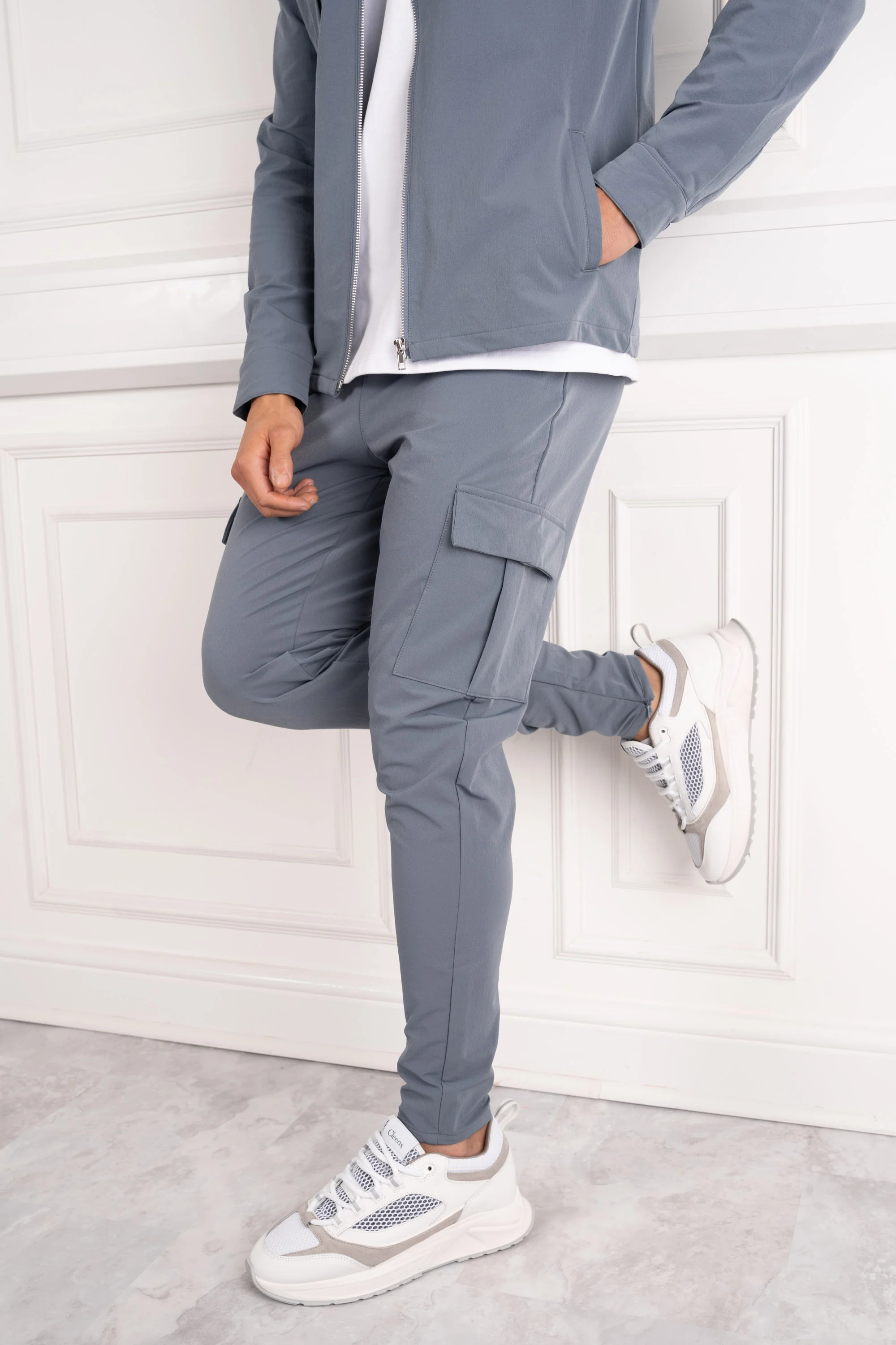 Premium Cargo Utility Pants - Steel Blue