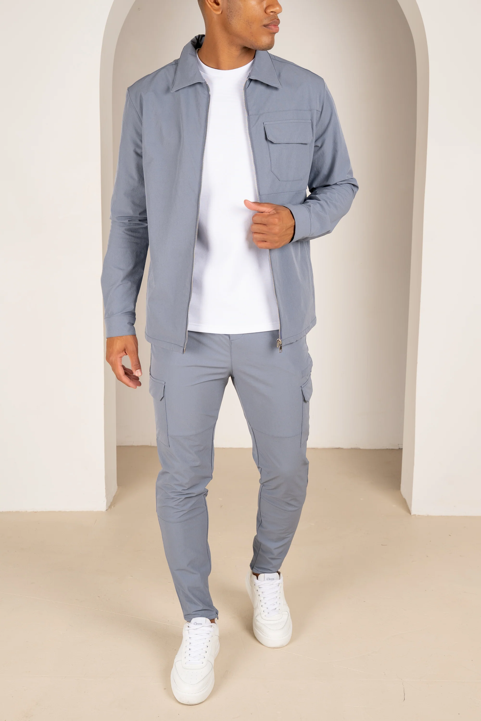 Premium Detail Cargo Pants V2 - Steel Blue