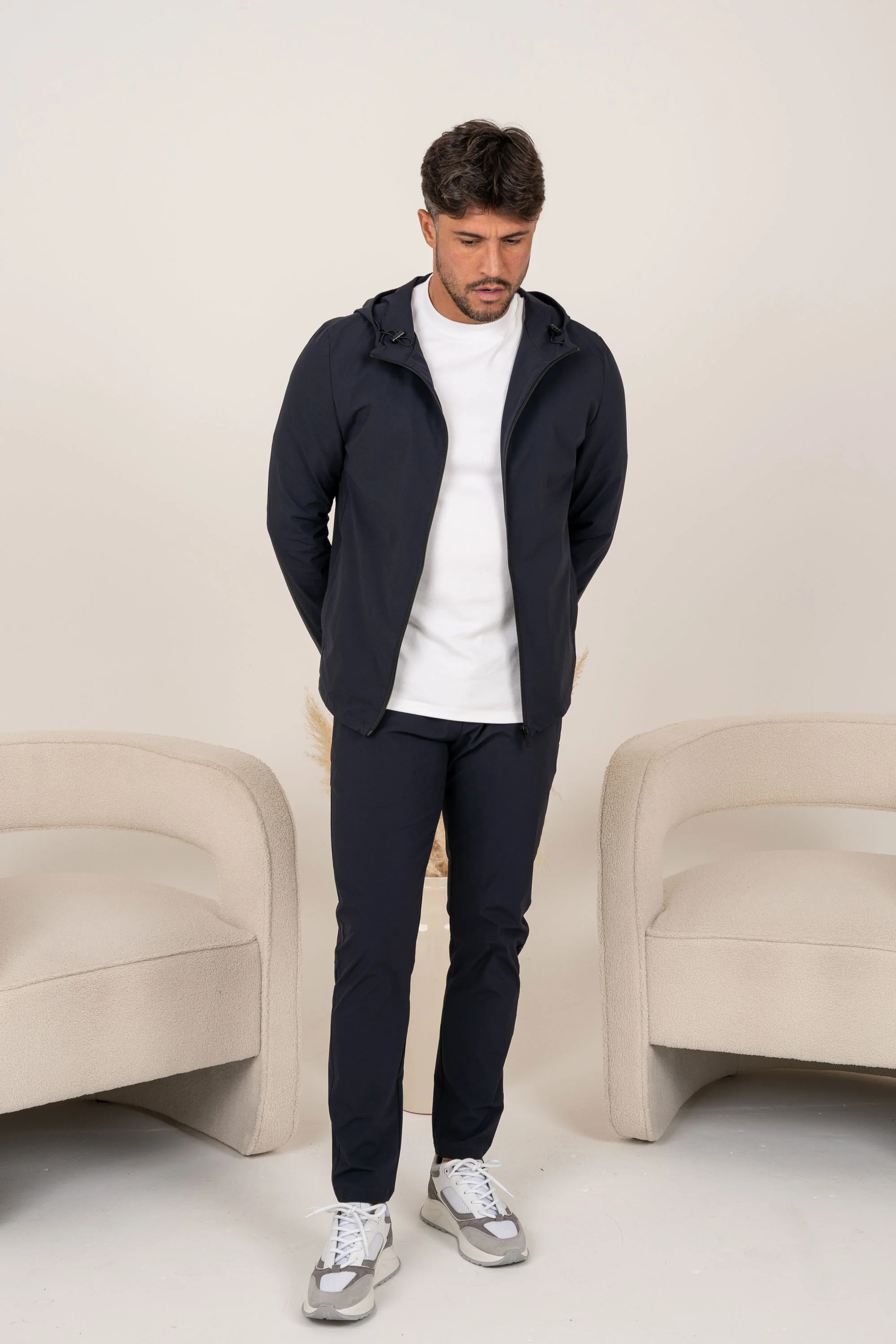 Premium Technical Windbreaker Jacket - Navy