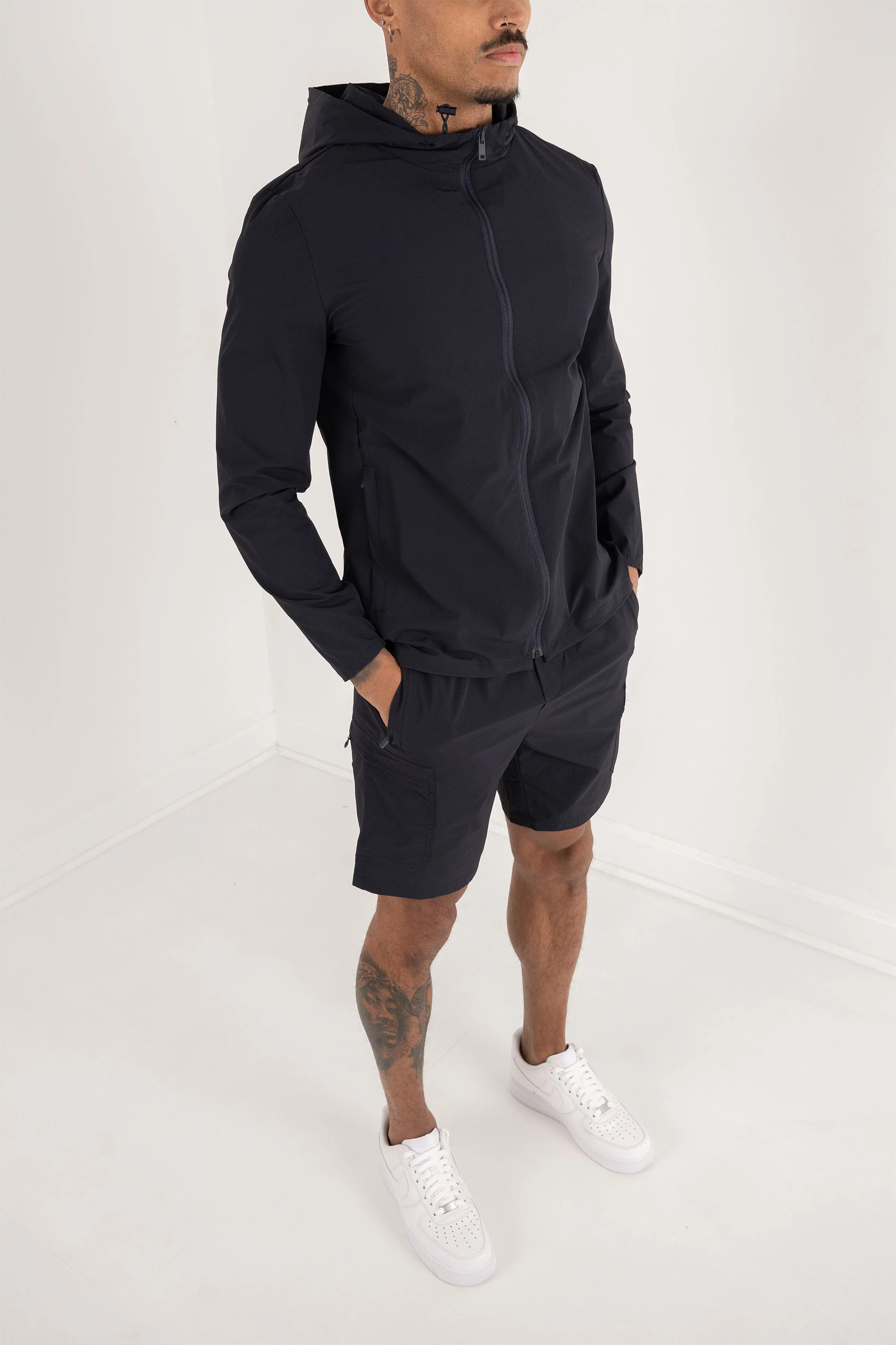 Premium Technical Windbreaker Jacket - Navy