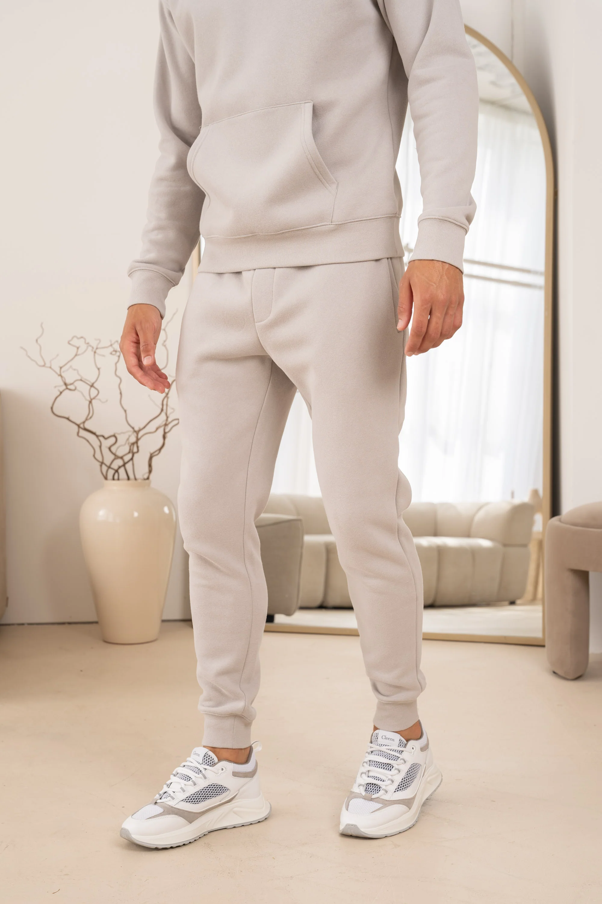 Premium Essential Tracksuit Hoodie - Light Grey