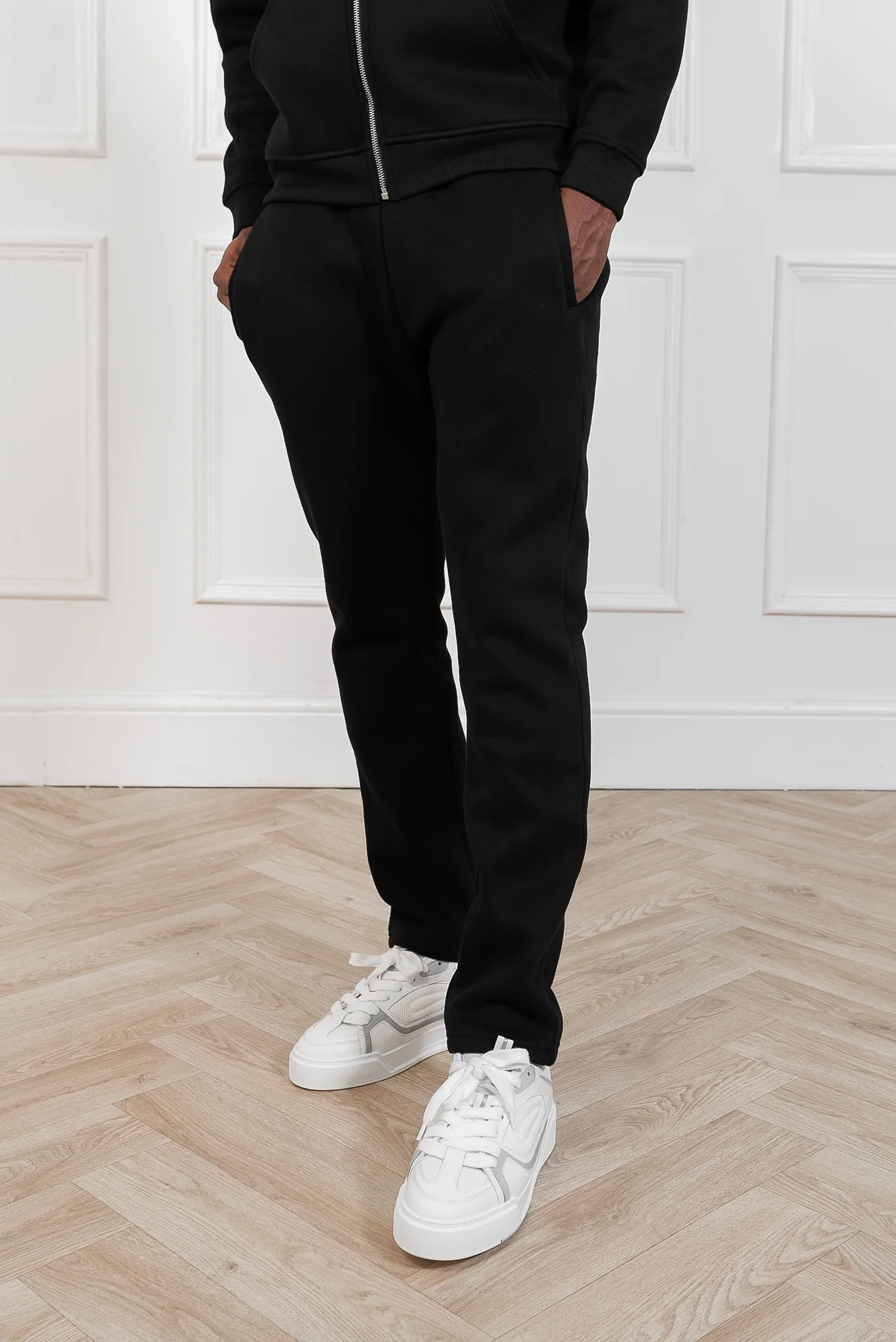 (Different leg length version) Premium Luxe Straight Leg Jogger - Black