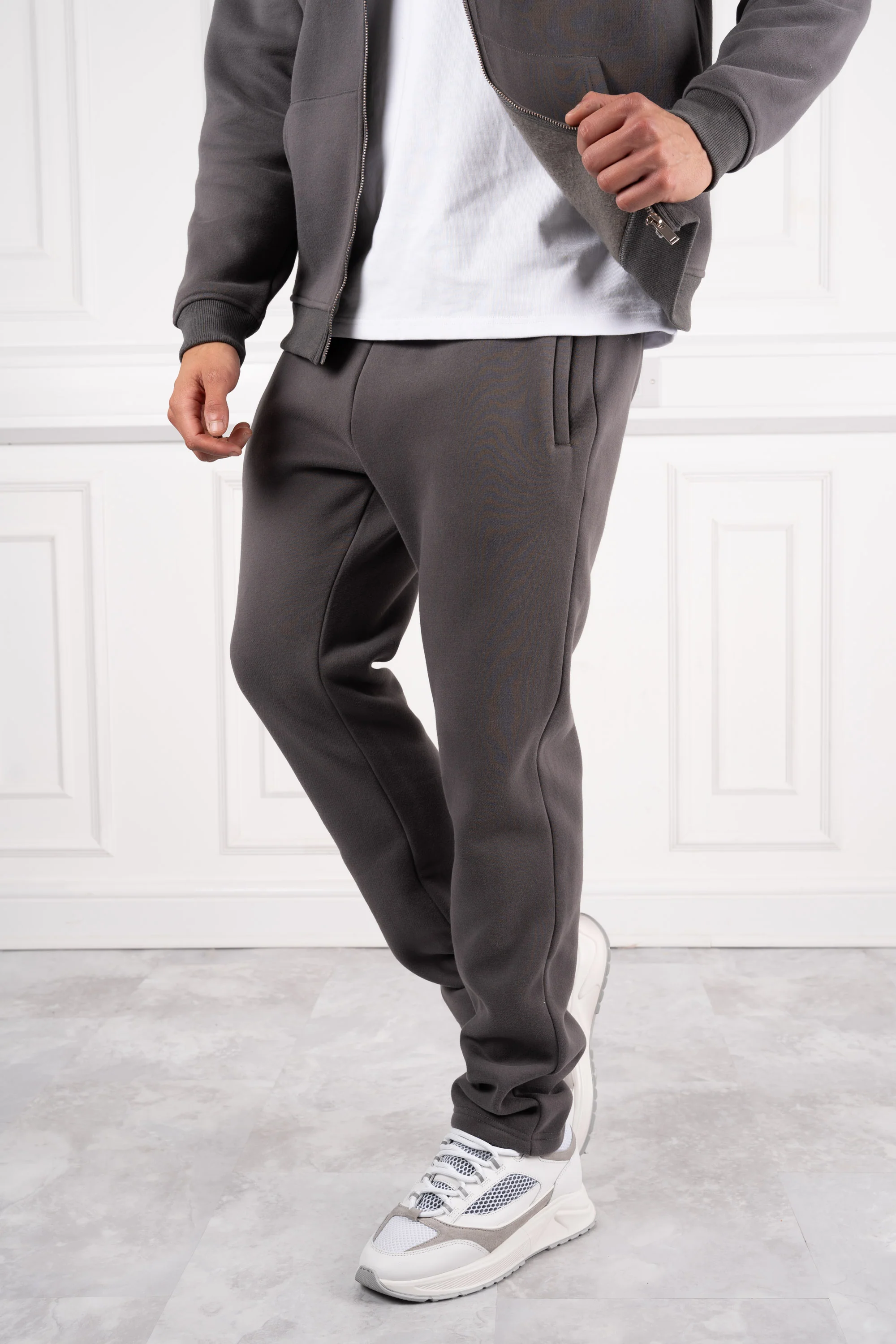 (Different leg length version) Premium Luxe Straight Leg Jogger - Charcoal
