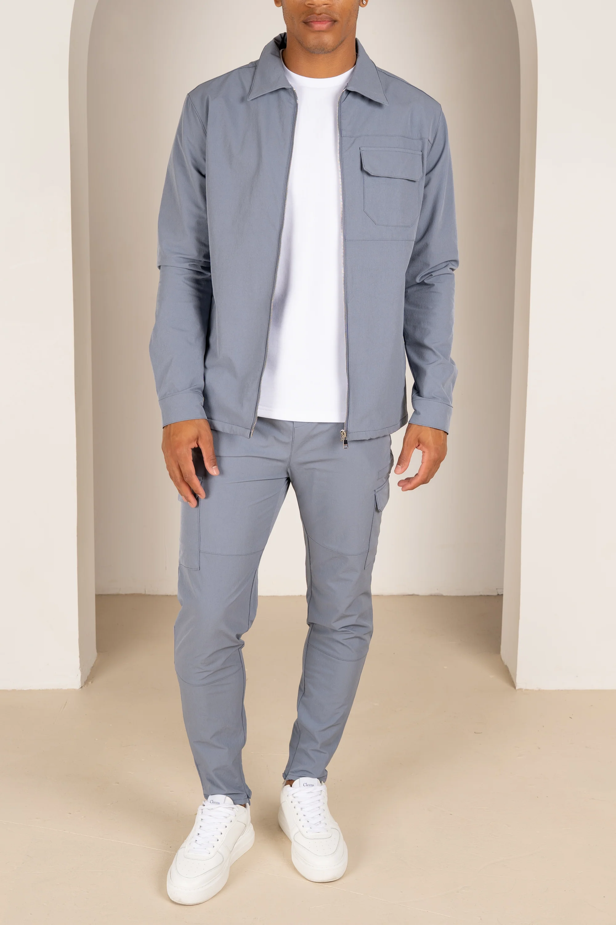 Premium Detail Cargo Jacket V2 - Steel Blue