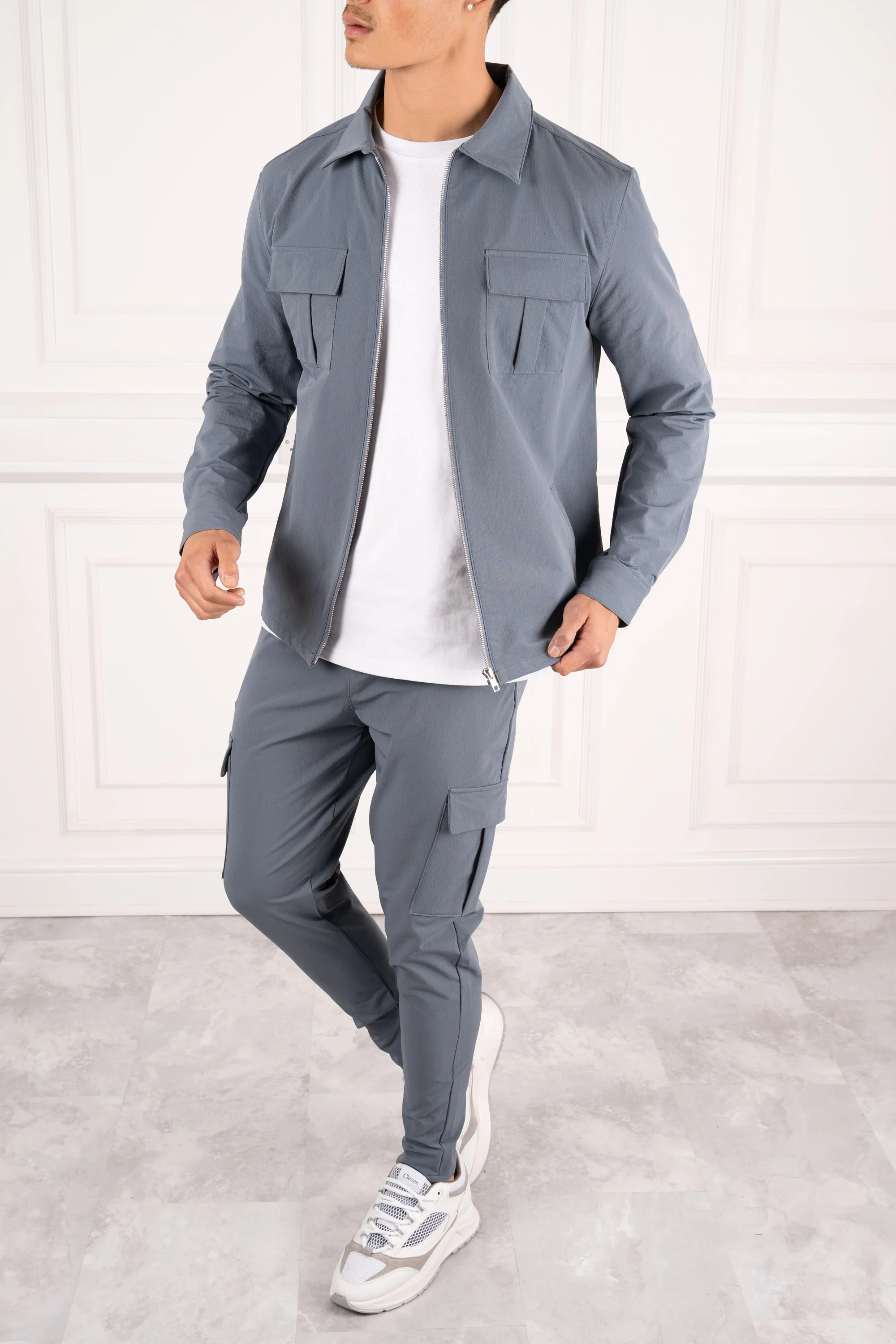 Premium Cargo Utility Pants - Steel Blue