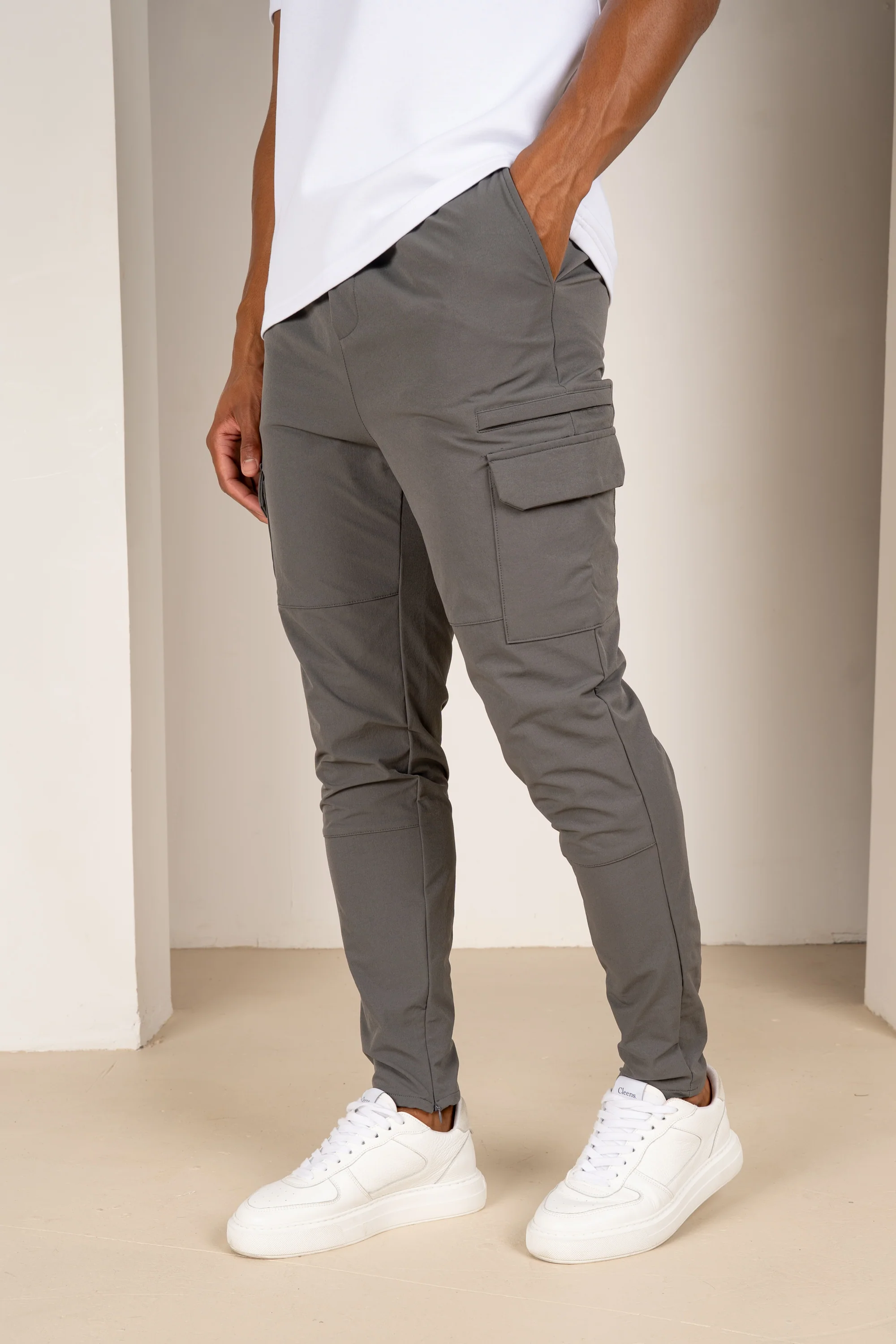 Premium Detail Cargo Pants V2 - Charcoal