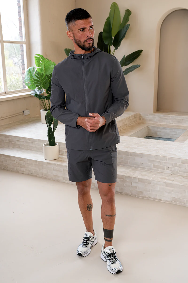 Premium Technical Windbreaker Jacket - Charcoal (SS)