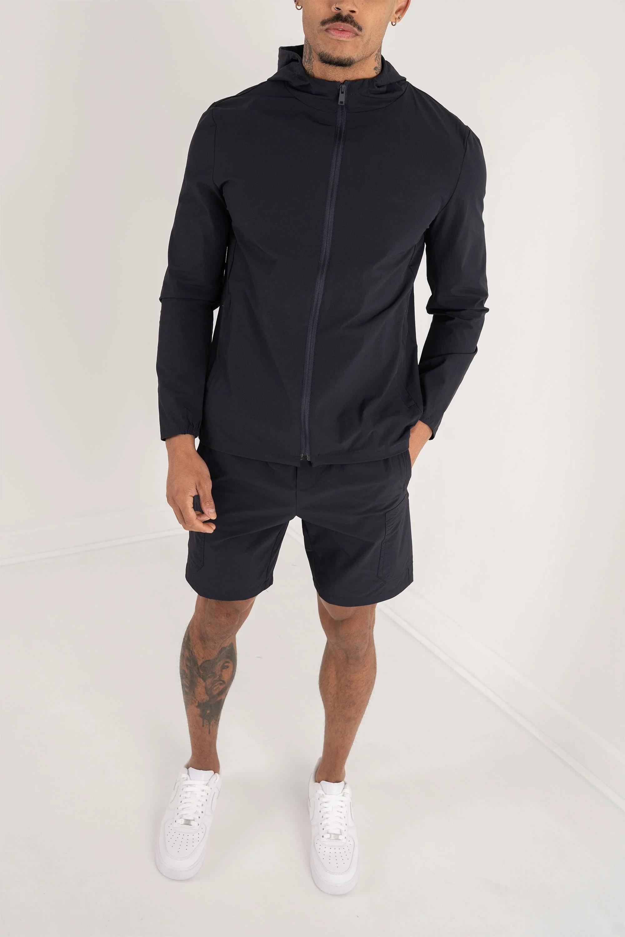 Premium Technical Windbreaker Jacket - Navy