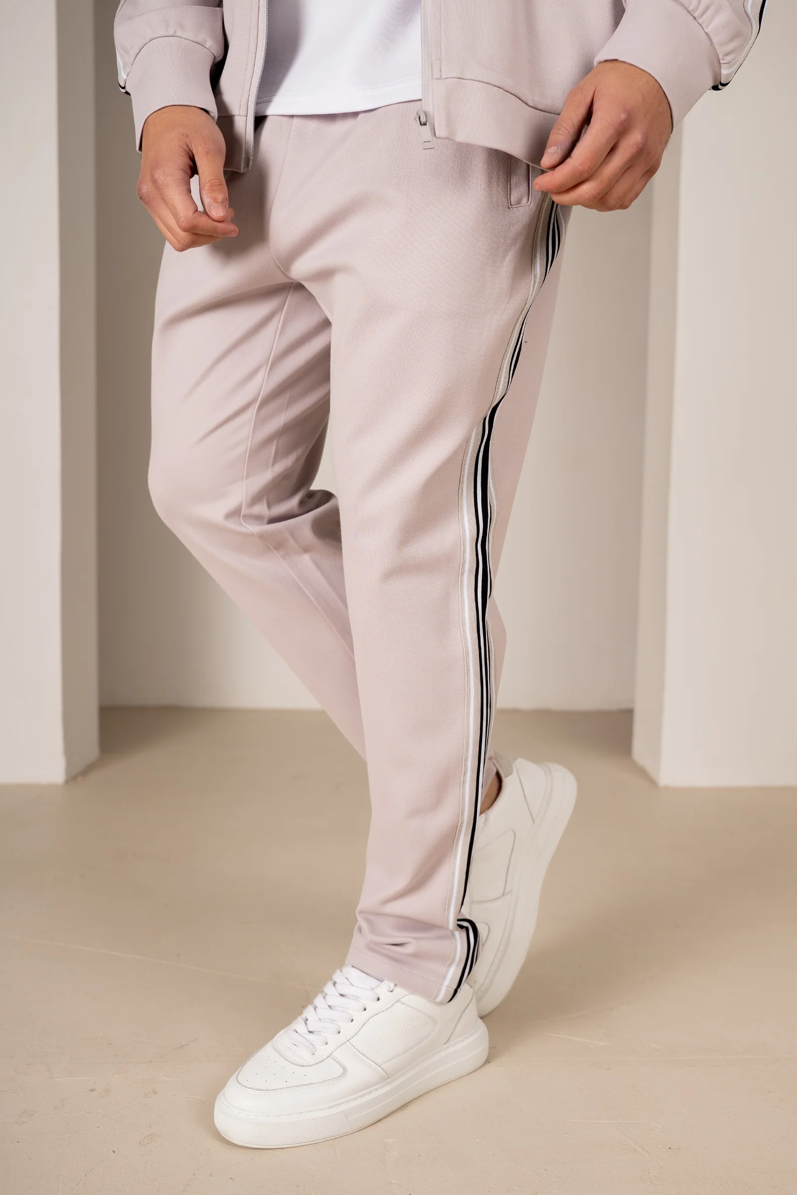 Side Stripe Pants - Grey