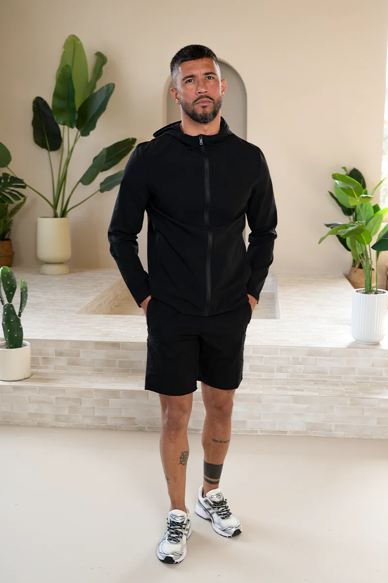 Premium Technical Windbreaker Jacket - Black (SS)