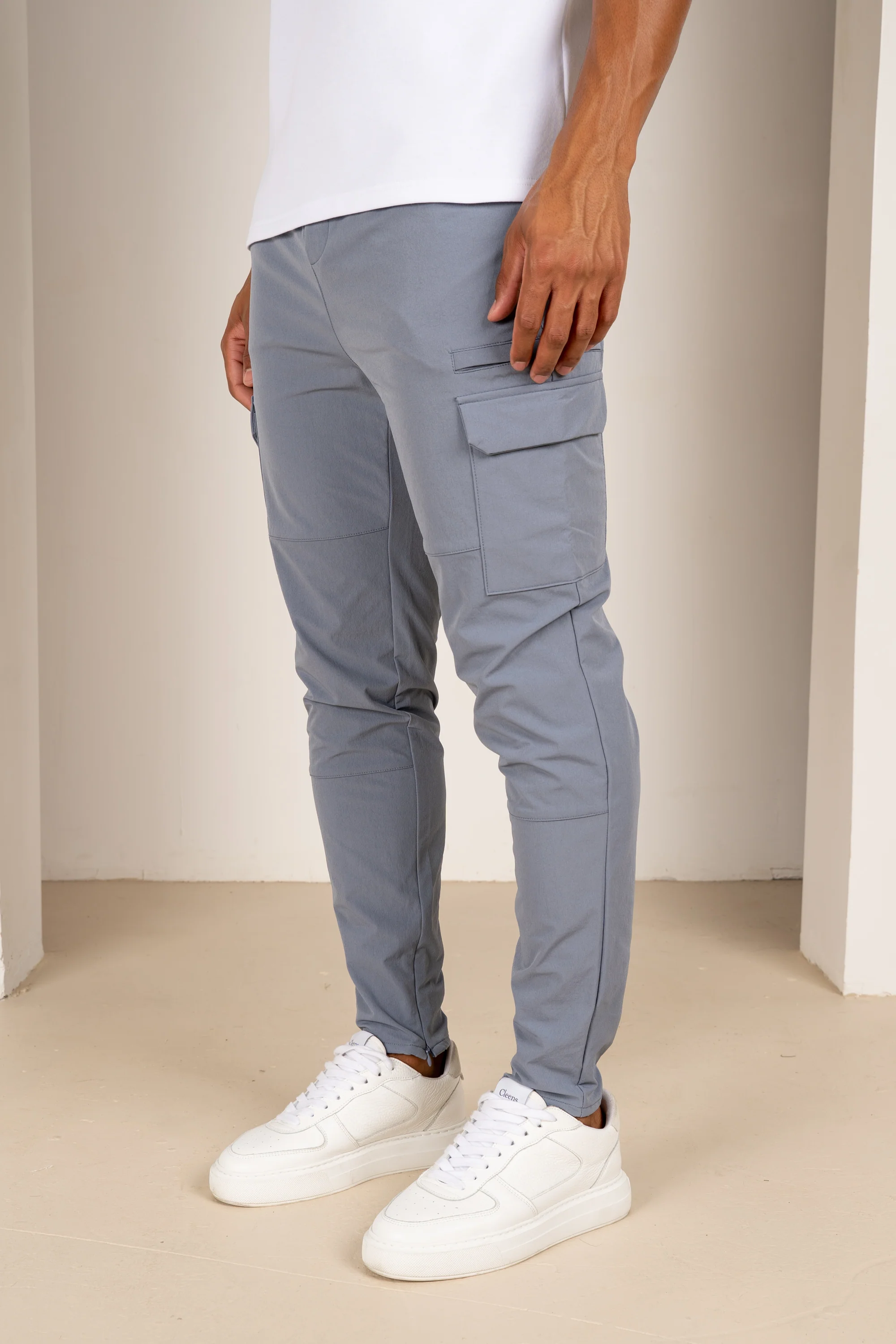 Premium Detail Cargo Pants V2 - Steel Blue