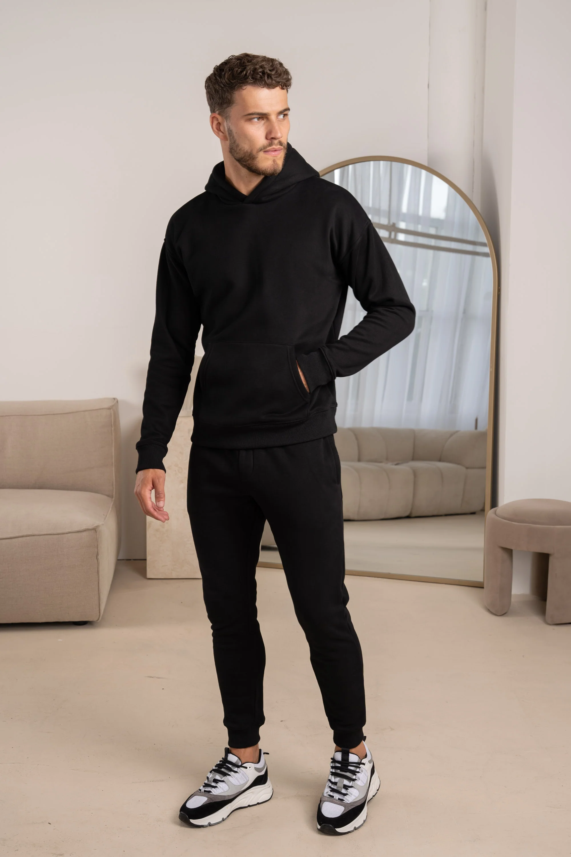 Premium Essential Tracksuit Hoodie - Black