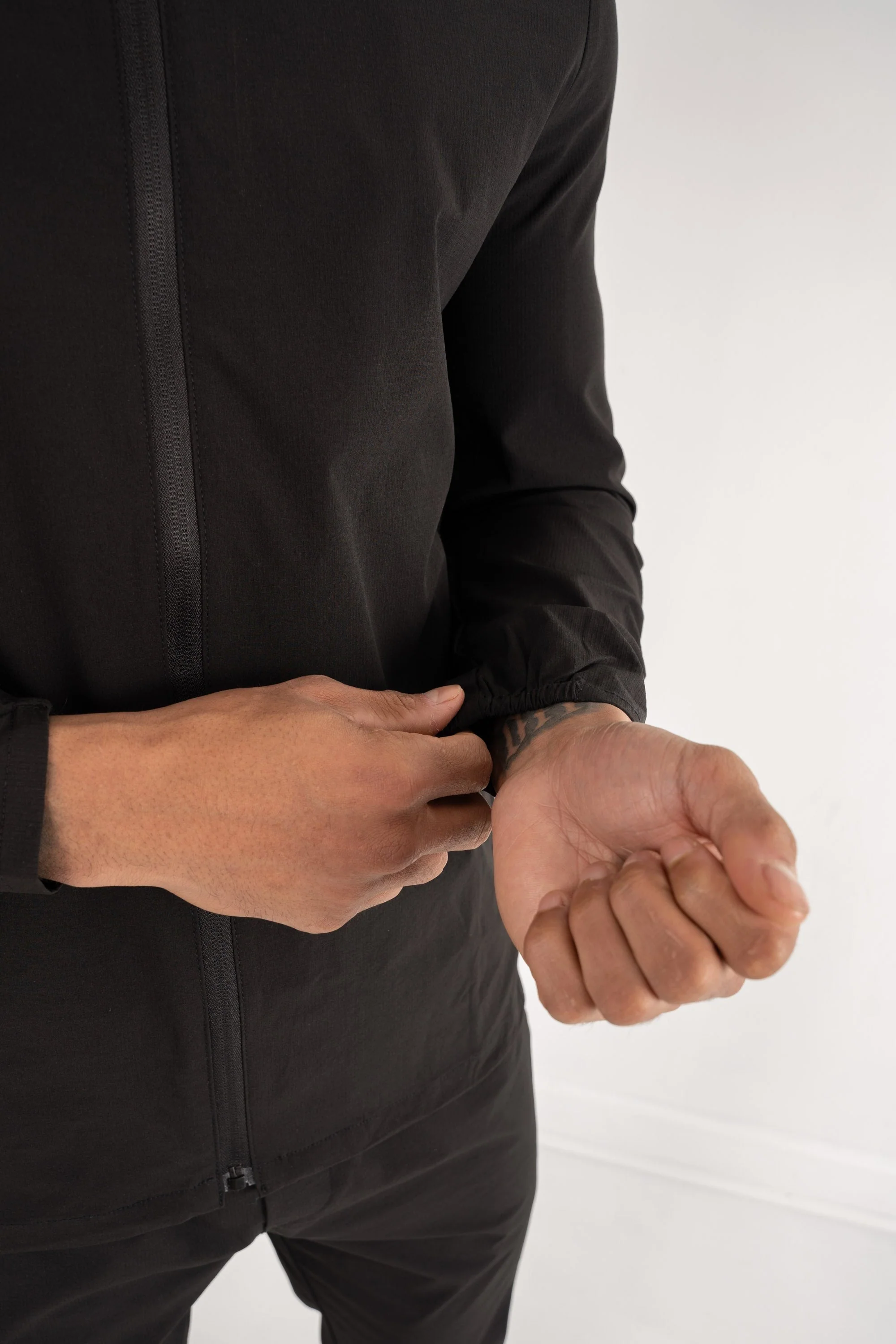 Premium Technical Windbreaker Jacket - Black