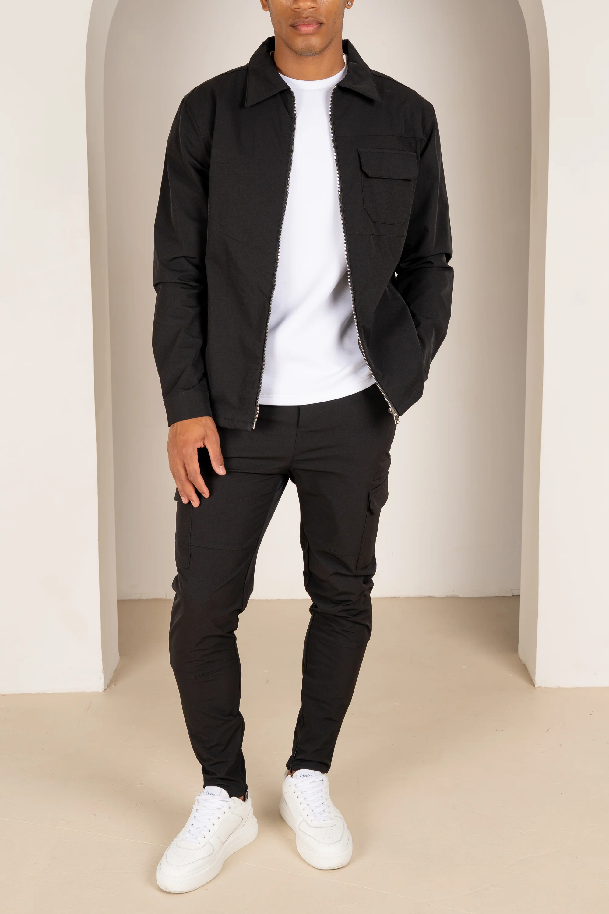 Premium Detail Cargo Jacket V2 - Black