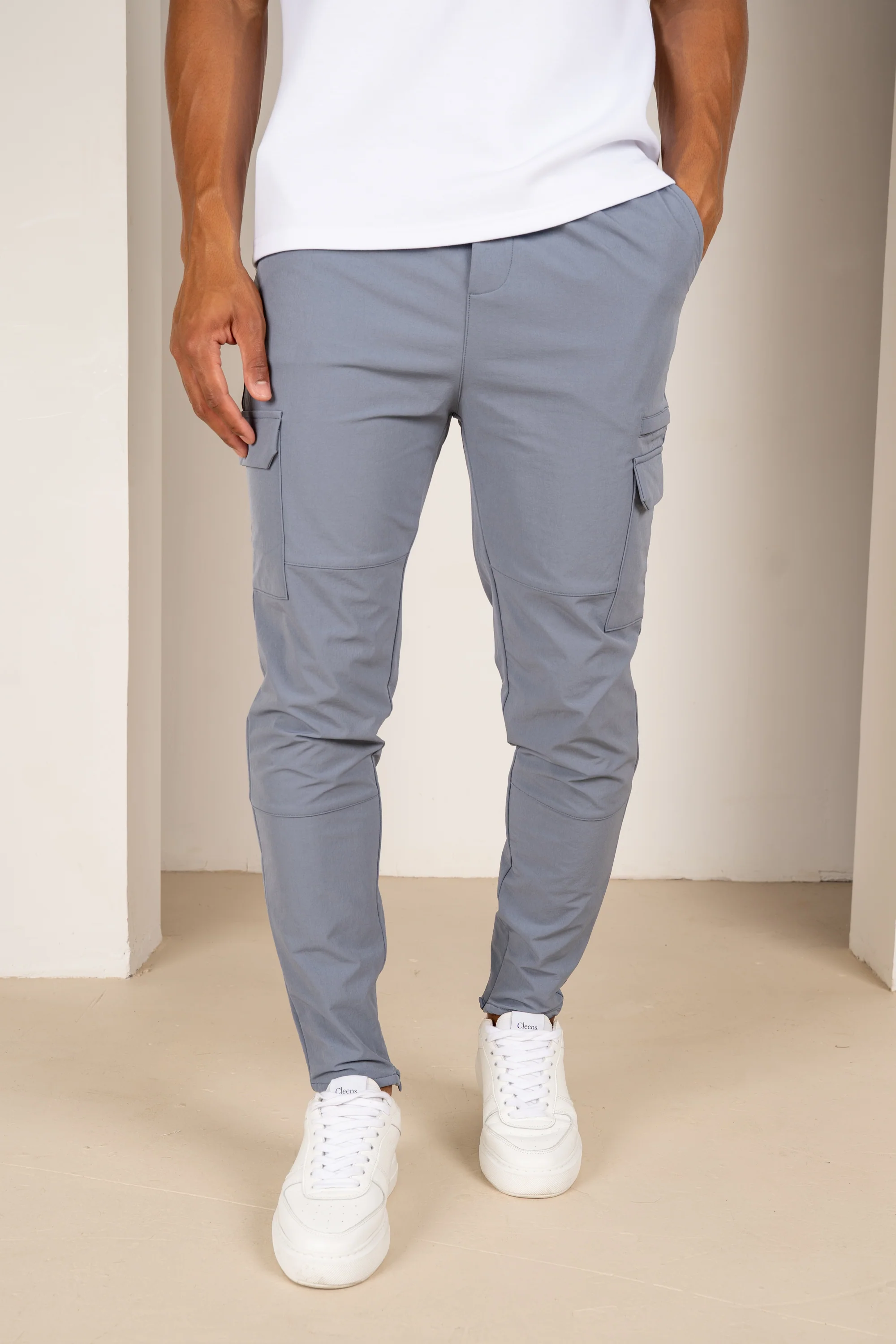 Premium Detail Cargo Pants V2 - Steel Blue