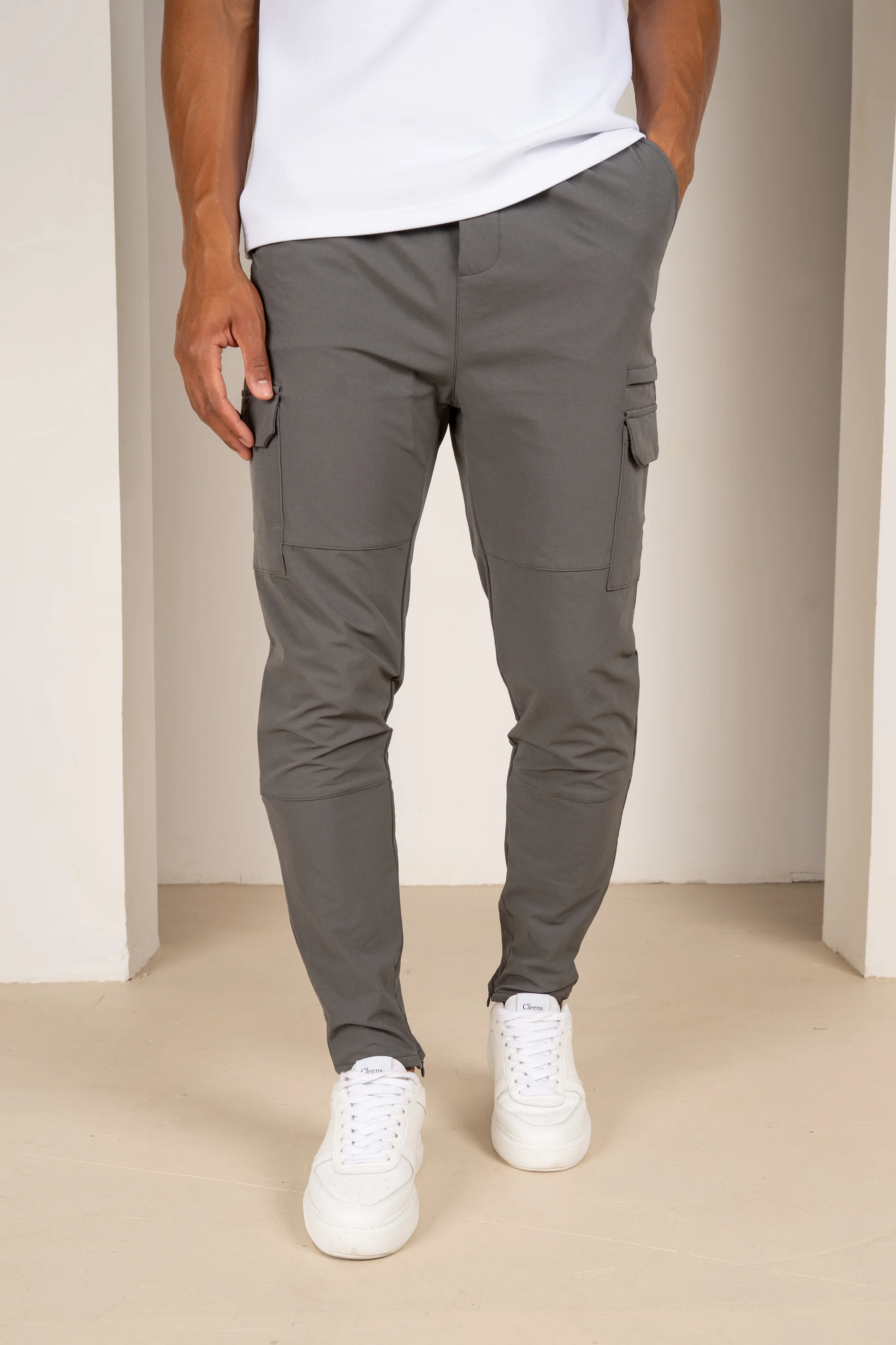 Premium Detail Cargo Pants V2 - Charcoal