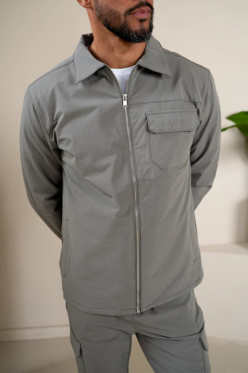 Premium Detail Cargo Jacket V2 - Taupe