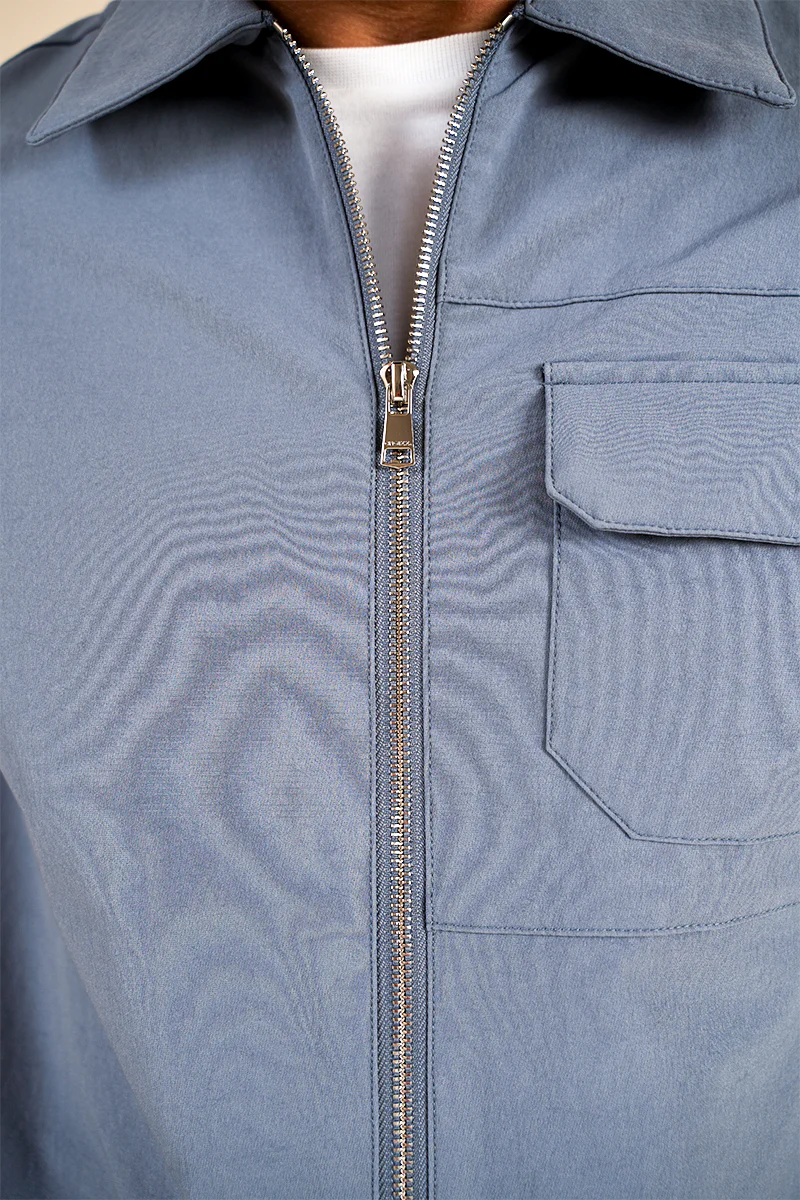 Premium Detail Cargo Jacket V2 - Steel Blue