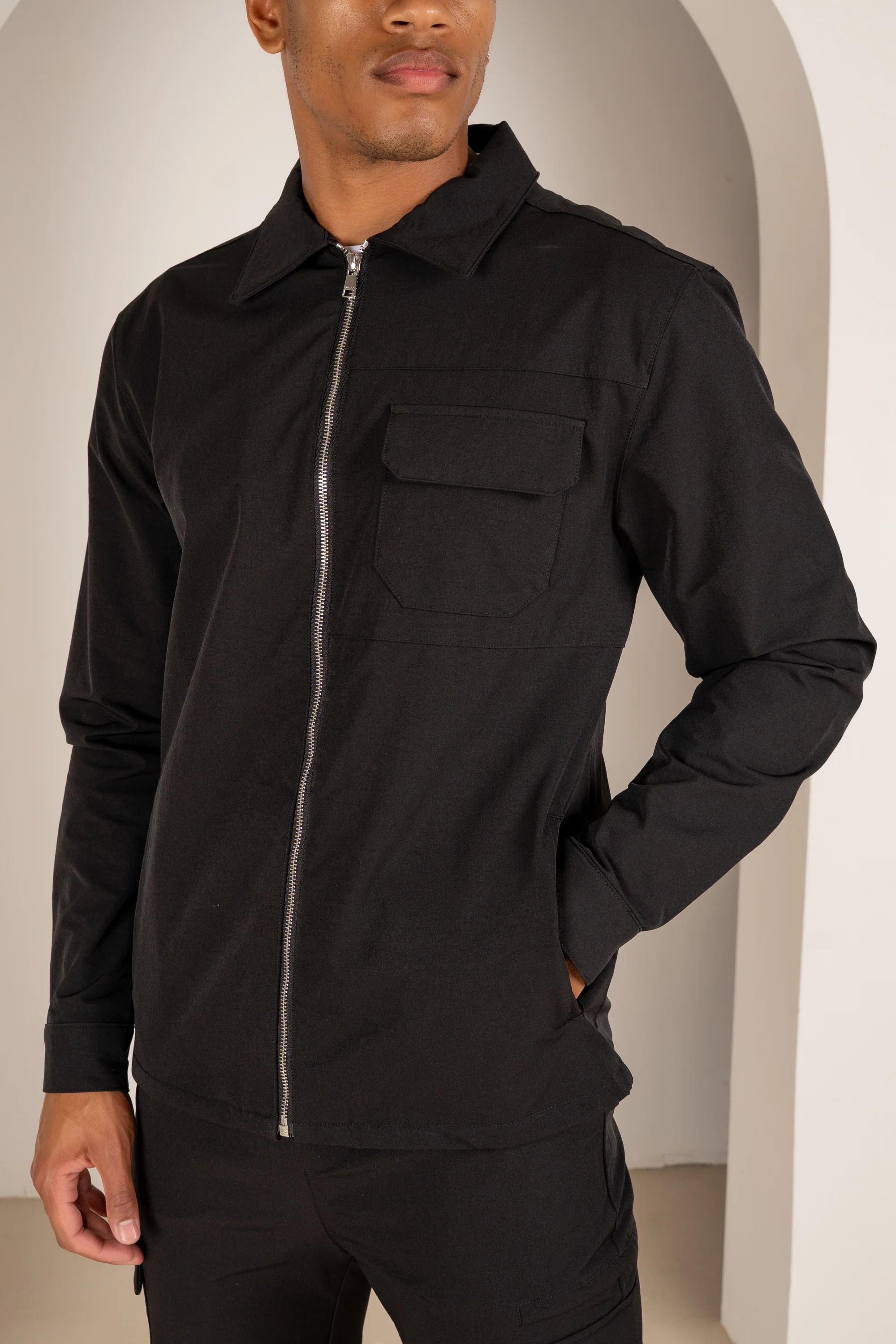 Premium Detail Cargo Jacket V2 - Black