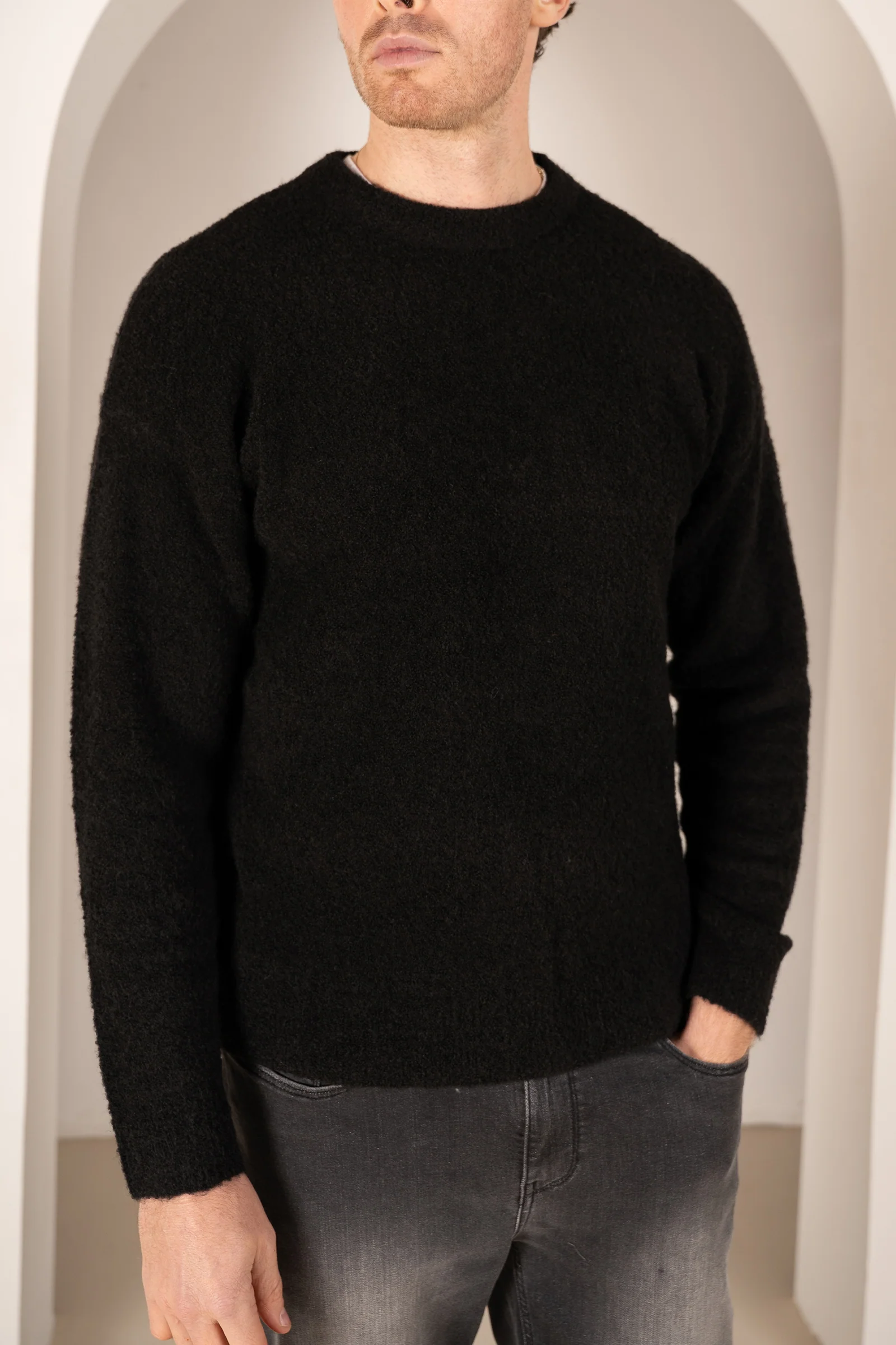 Souffle Crew Neck Sweatshirt - Black