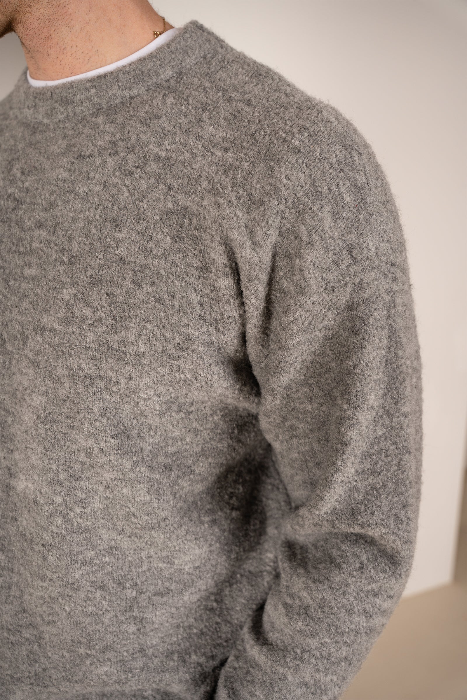 Souffle Crew Neck Sweatshirt - Light Grey